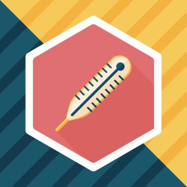 termometre ile uzun gölge düz simgesi