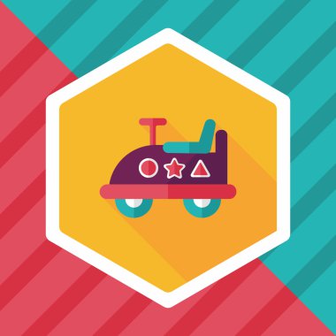 oyuncak araba uzun gölge düz simgesiyle