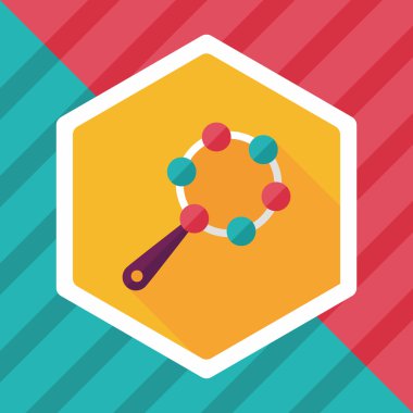 Bebek çıngırağı uzun gölge, eps 10 düz simgesiyle