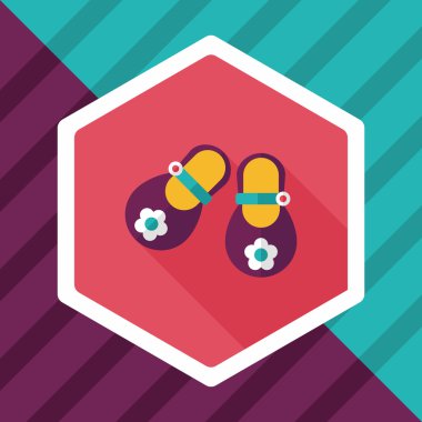 uzun gölge ile bebek patik düz simgesi