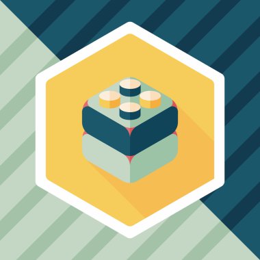 Uzun Gölge, eps10 ile tuğla oyuncak düz simgesi