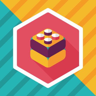 Uzun Gölge, eps10 ile tuğla oyuncak düz simgesi