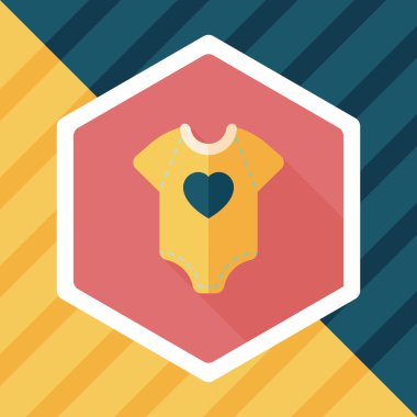 Uzun Gölge, eps 10 ile bebek onesie düz simgesi