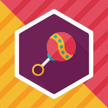 Bebek çıngırağı uzun gölge, eps 10 düz simgesiyle