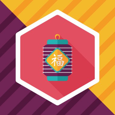 Çin yeni yılı uzun gölge, eps10, Çinli şenlik ile düz simgesi