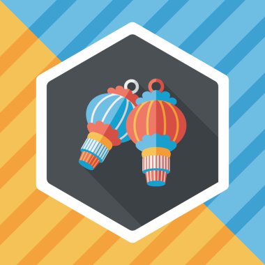 Çin yeni yılı uzun gölge, eps10, Çinli bir dekor ile düz simgesi