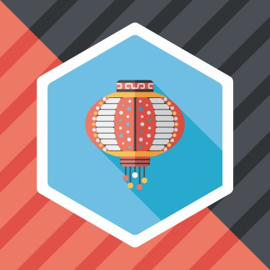 Çin yeni yılı uzun gölge, eps10, Çinli bir dekor ile düz simgesi