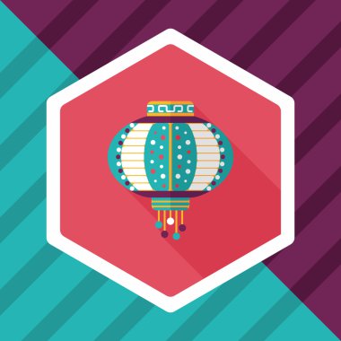 Çin yeni yılı uzun gölge, eps10, Çinli bir dekor ile düz simgesi