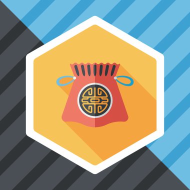 Çin yeni yılı uzun gölge, eps10, Çince şanslı düz simgesi