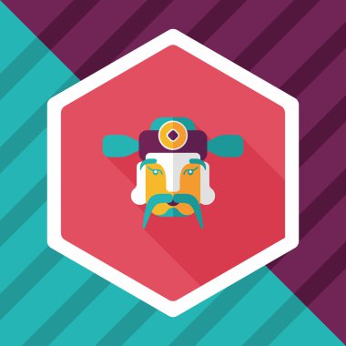 Çin yeni yılı düz simgesi ile uzun gölge, eps10, zenginlik tanrısı