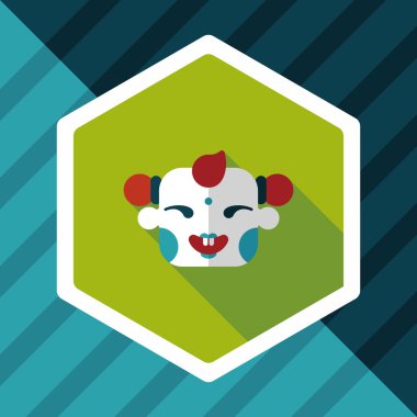 Çin yeni yılı uzun gölge, eps10, Maitreya bez bebek ile düz simgesi