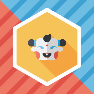 Çin yeni yılı uzun gölge, eps10, Maitreya bez bebek ile düz simgesi