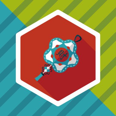 Uzun Gölge, eps10, şanslı Çince Çin yeni yılı düz simgesi