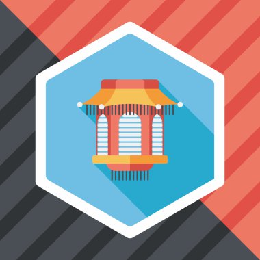 Çin yeni yılı uzun gölge, eps10, Çinli bir dekor ile düz simgesi