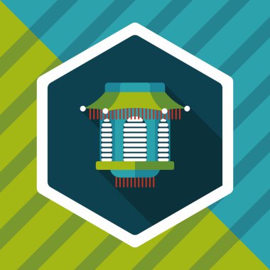 Çin yeni yılı uzun gölge, eps10, Çinli bir dekor ile düz simgesi