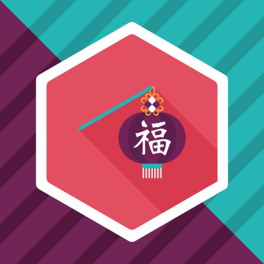 Çin yeni yılı uzun gölge, eps10, Çinli şenlik ile düz simgesi