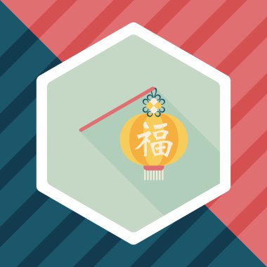 Çin yeni yılı uzun gölge, eps10, Çinli şenlik ile düz simgesi