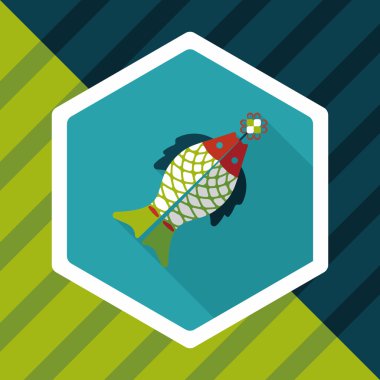 Çin yeni yılı uzun gölge, eps, düz simgesiyle Çince lu balık.