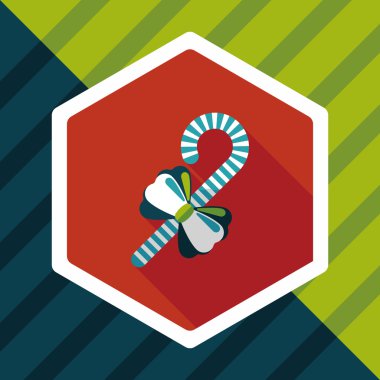 Uzun Gölge, eps10 ile Noel candy cane düz simgesi