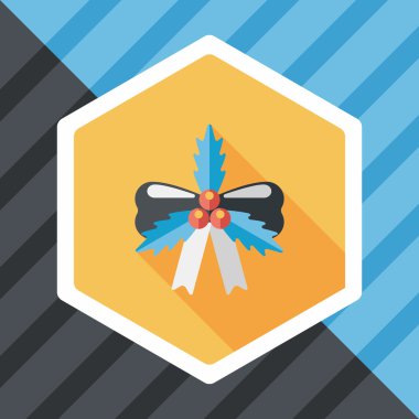 Noel şerit düz simgesi ile uzun gölge, eps10