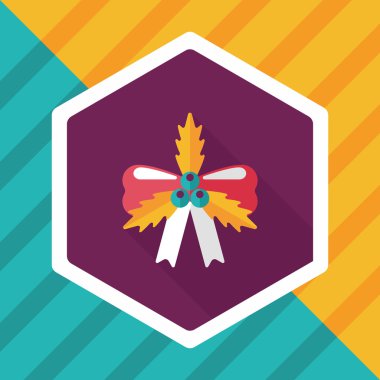 Noel şerit düz simgesi ile uzun gölge, eps10