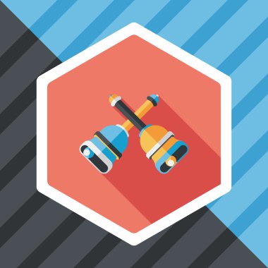 Uzun Gölge, eps10 ile Noel çanları düz simgesi