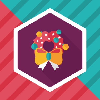 Noel şerit düz simgesi ile uzun gölge eps10