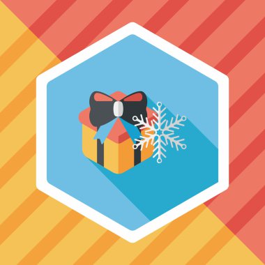 Uzun Gölge, eps10 ile Santa hediyeler düz simgesi