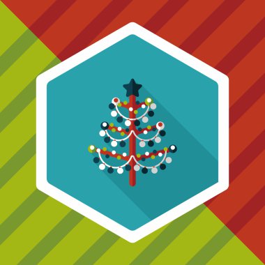 Uzun Gölge, eps10 ile Noel ağacı düz simgesi