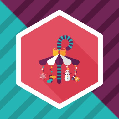 Dekoratif şeker kamışı düz simgesi ile uzun gölge eps10