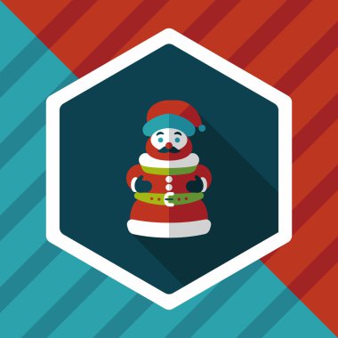 Noel Baba düz simgesi ile uzun gölge eps10