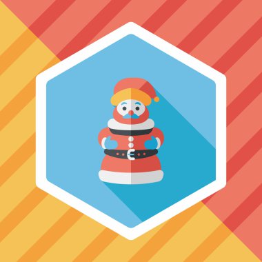 Noel Baba düz simgesi ile uzun gölge eps10