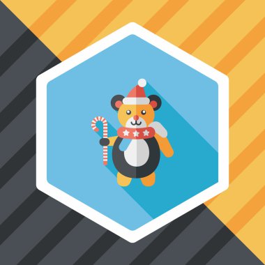 Uzun Gölge, eps10 ile Noel oyuncak ayı düz simgesi