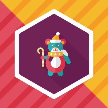 Uzun Gölge, eps10 ile Noel oyuncak ayı düz simgesi