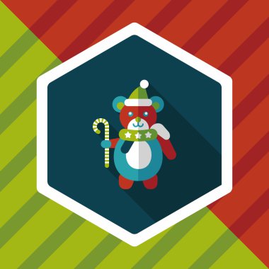 Uzun Gölge, eps10 ile Noel oyuncak ayı düz simgesi