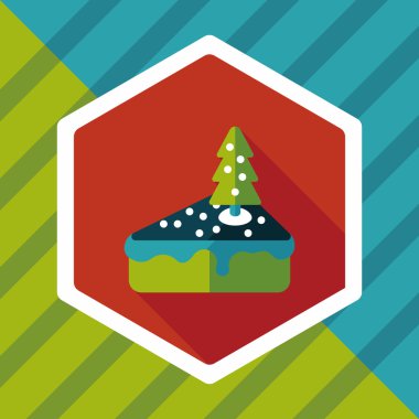 Noel kek düz simgesi ile uzun gölge, eps10
