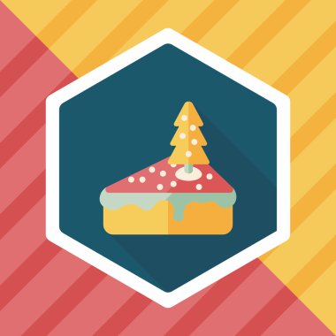 Noel kek düz simgesi ile uzun gölge, eps10