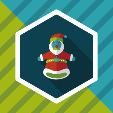 Noel Baba El kuklası düz simgesi ile uzun gölge, eps10