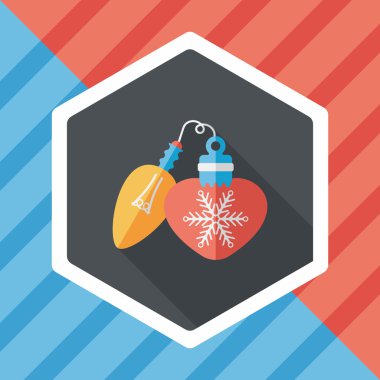 Uzun Gölge, eps10 ile Noel ampul düz simgesi