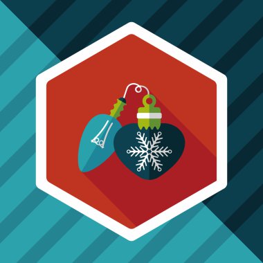 Uzun Gölge, eps10 ile Noel ampul düz simgesi