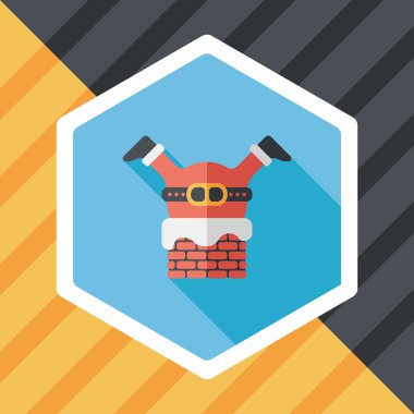 Noel Baba uzun gölge, eps10 düz simgesi