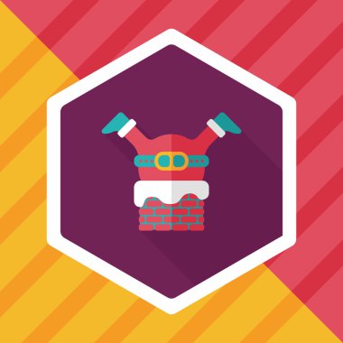 Noel Baba uzun gölge, eps10 düz simgesi