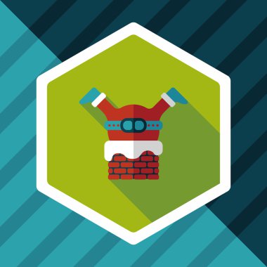 Noel Baba uzun gölge, eps10 düz simgesi