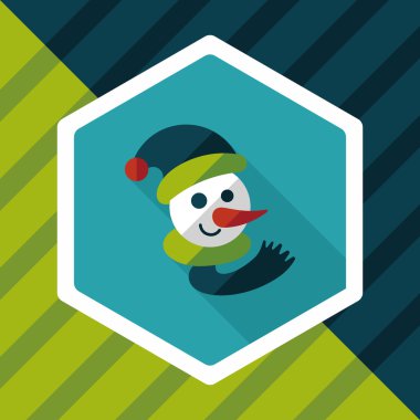 kardan adam düz simgesi ile uzun gölge, eps10