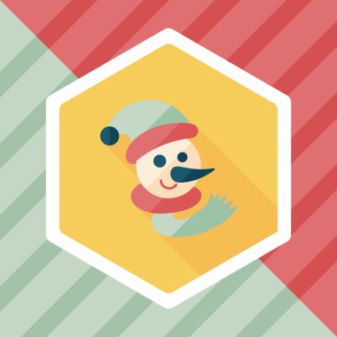 kardan adam düz simgesi ile uzun gölge, eps10