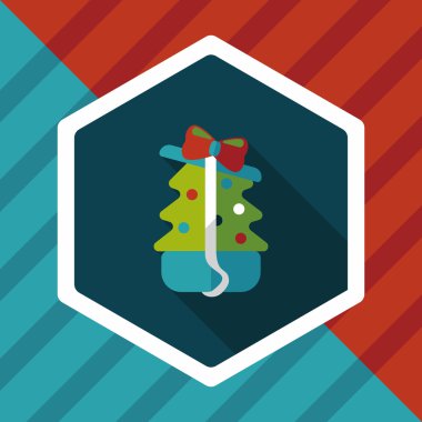 Uzun Gölge, eps10 ile Noel ağacı düz simgesi