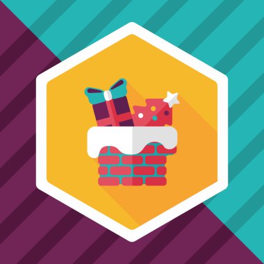 Uzun Gölge, eps10 ile Noel çatı düz simgesi