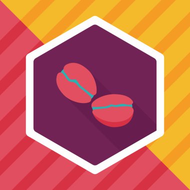 kahve çekirdeği uzun gölge, eps10 düz simgesiyle