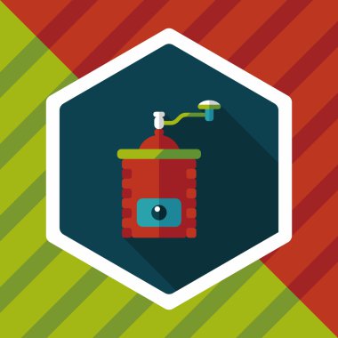 Uzungölgeli kahve makinesi düz simgesi, eps10