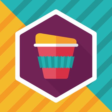 paket servisi olan restoran kahve uzun gölge, eps10 düz simgesiyle